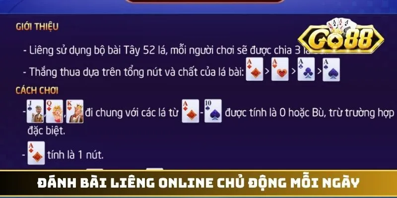 Đánh bài liêng online chủ động mỗi ngày