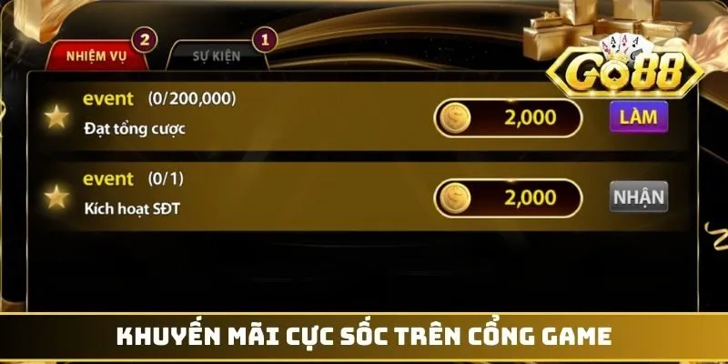 Khuyến mãi cực sốc trên cổng game