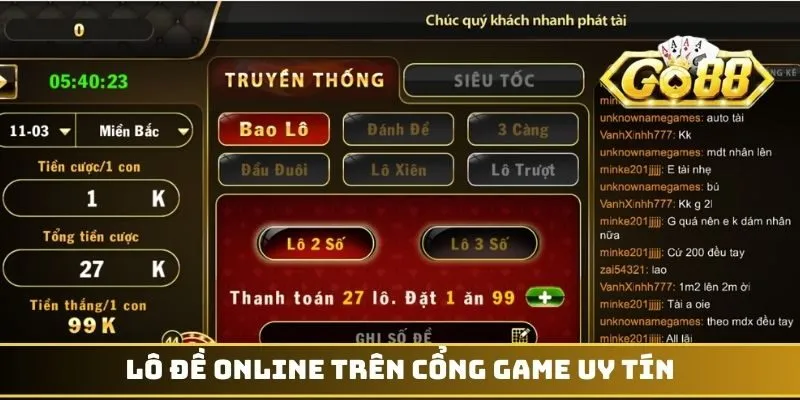 Lô đề online trên cổng game uy tín