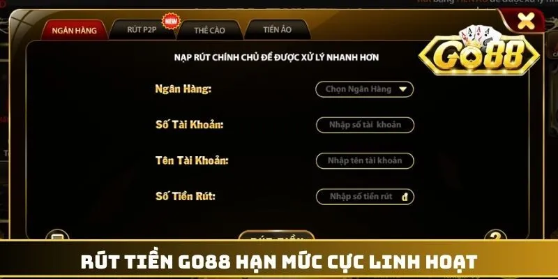 Cách rút tiền thắng cược go88