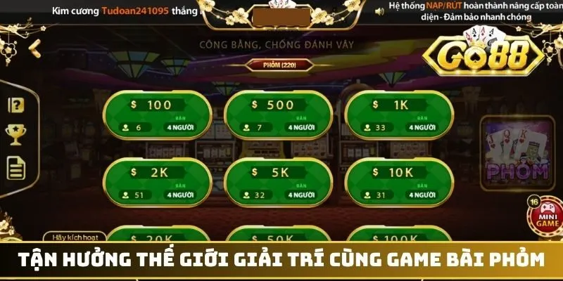 Tận hưởng thế giới giải trí cùng game bài Phỏm hấp dẫn